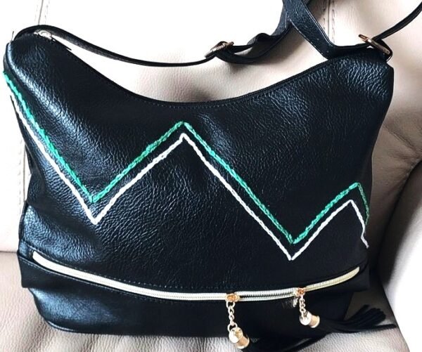 Ladies Black Leather Tote Bag